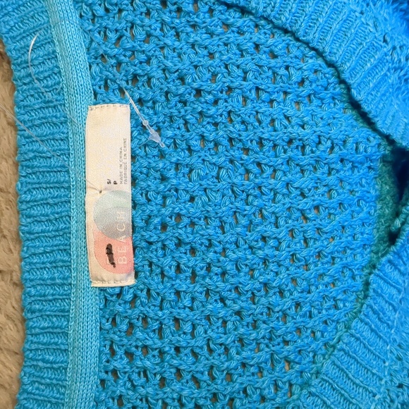 NWOT Free People Beach Blue Cropped Knit Cardigan - Picture 5 of 7